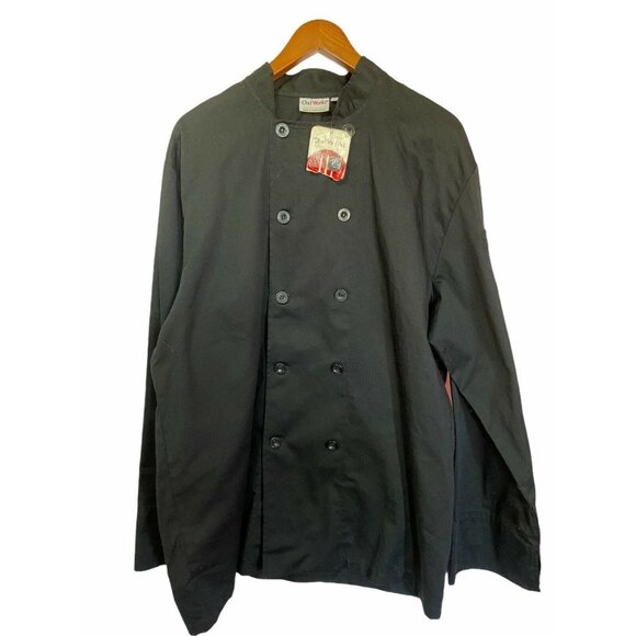#3538 Black Chef Works long sleeve double breast coat size L - Picture 1 of 8